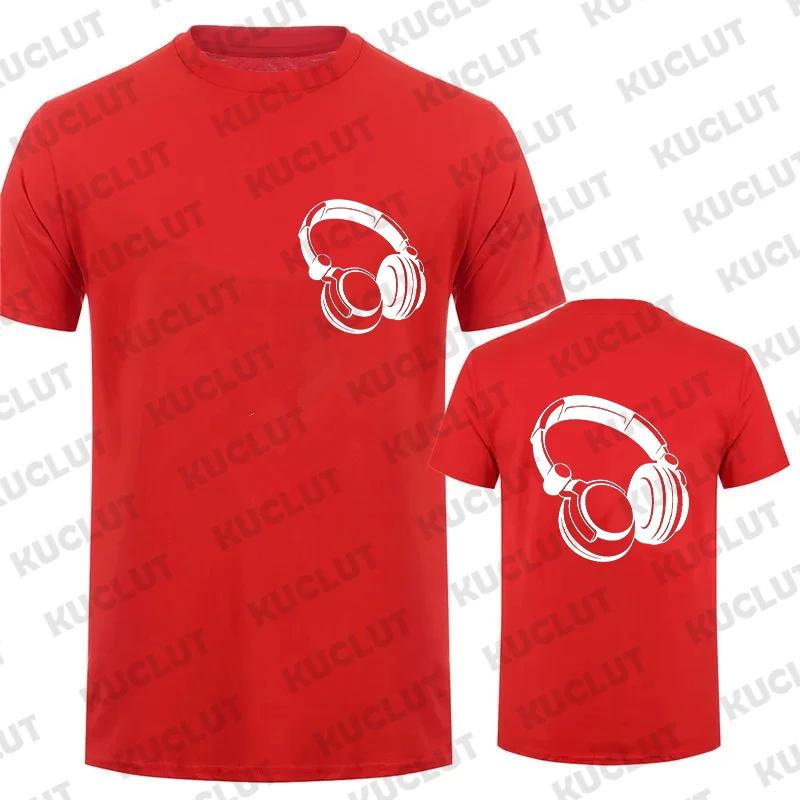 2024 New Headphones Print Casual Short-Sleeved Men's T-Shirt Music DJ Graphic Tee Gift Tshirt Funny Tee Shirt Vintage Streetwear