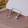 Charm Coper Plating Hollow Asymmetry Heart Ear Buckle Women Jewelry Hoop Earrings Heart Earrings