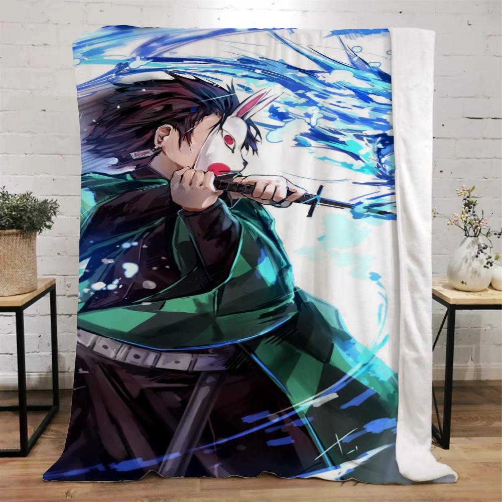Demon Slayer Смешное одеяло Кровать Индивидуальные одеяла и пледы Микрофибра Постельное белье Дом и украшение Пляжное полотенце Вязаный плед Наколенник