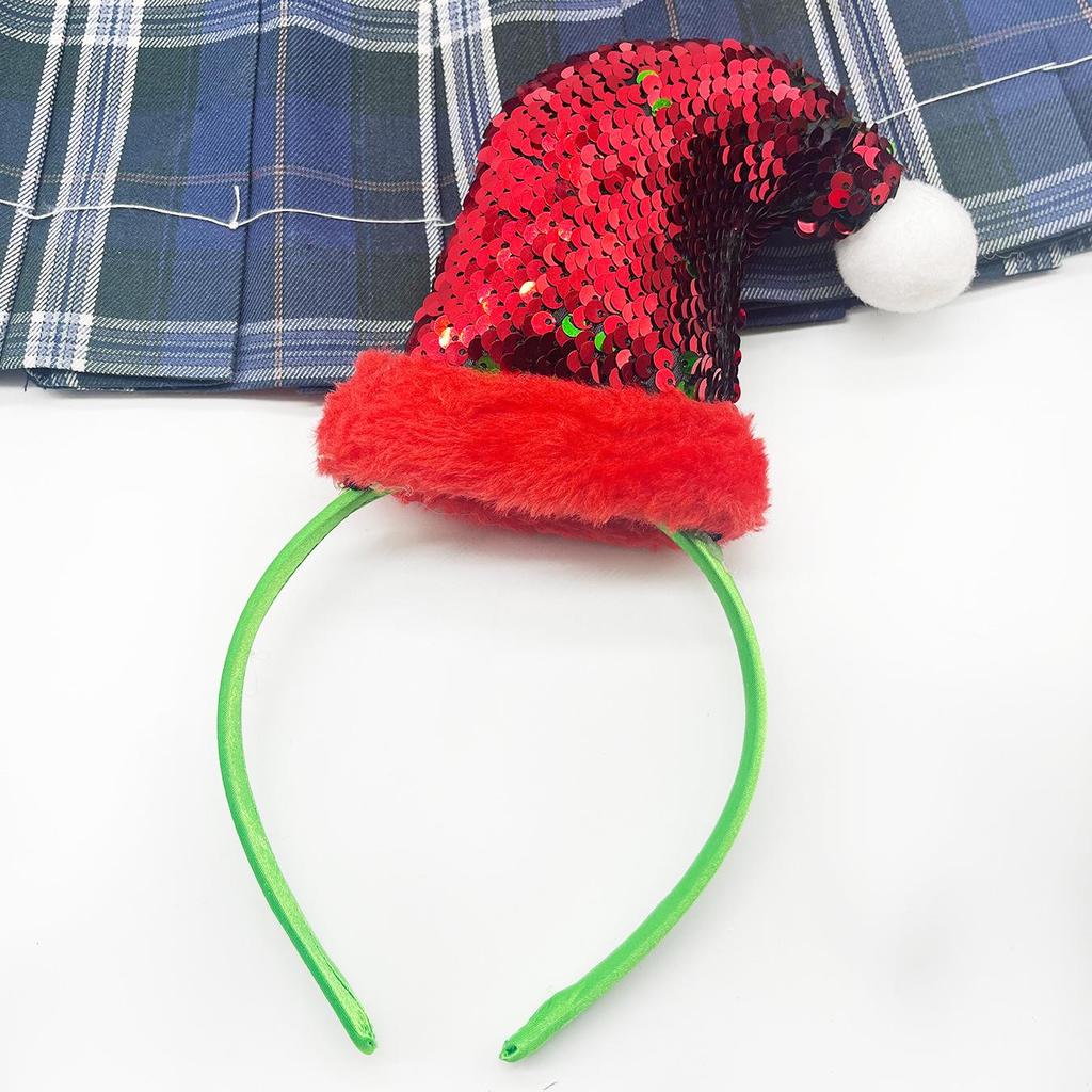 Reversible Christmas Sequin Headband - Double-Sided, Cute & Festive Holiday Headwear