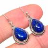 Natural Lapis Lazuli Gemstone 925 Solid Sterling Silver Gift Earring 1.25" G5b87
