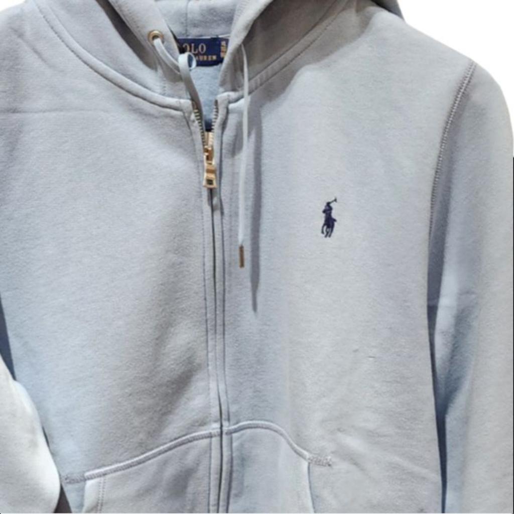 Толстовка флисовая однотонная с капюшоном на молнии Polo Ralph Lauren Женская толстовка Синяя 211841657014