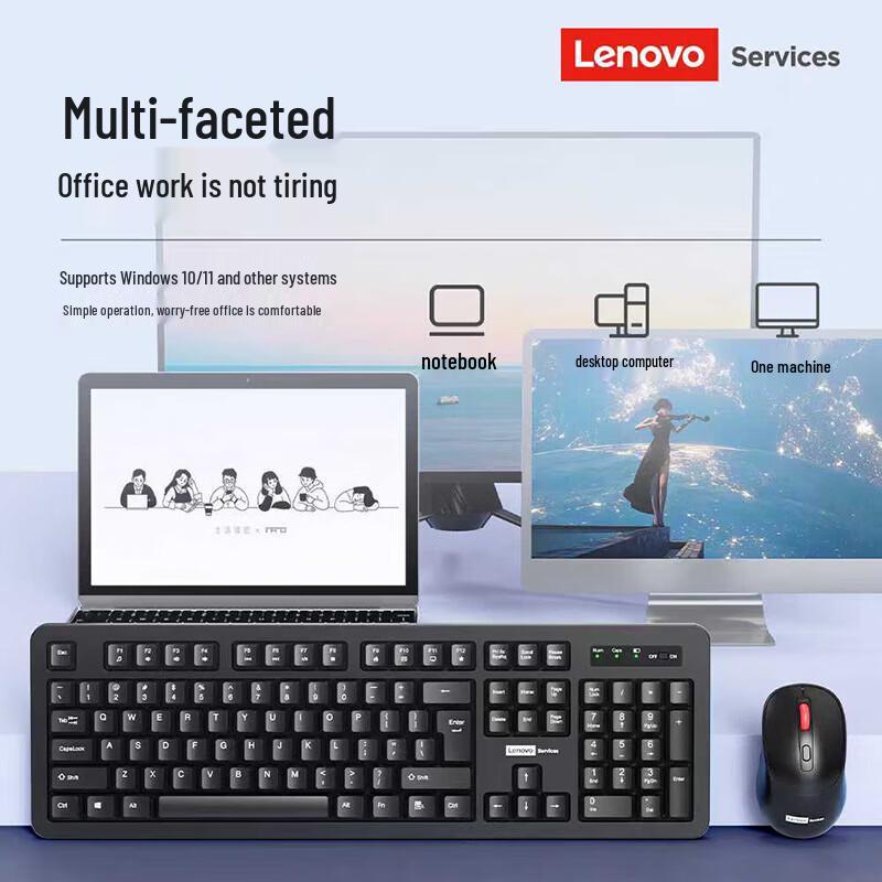 Lenovo KN101 Wireless Keyboard and Mouse Combo