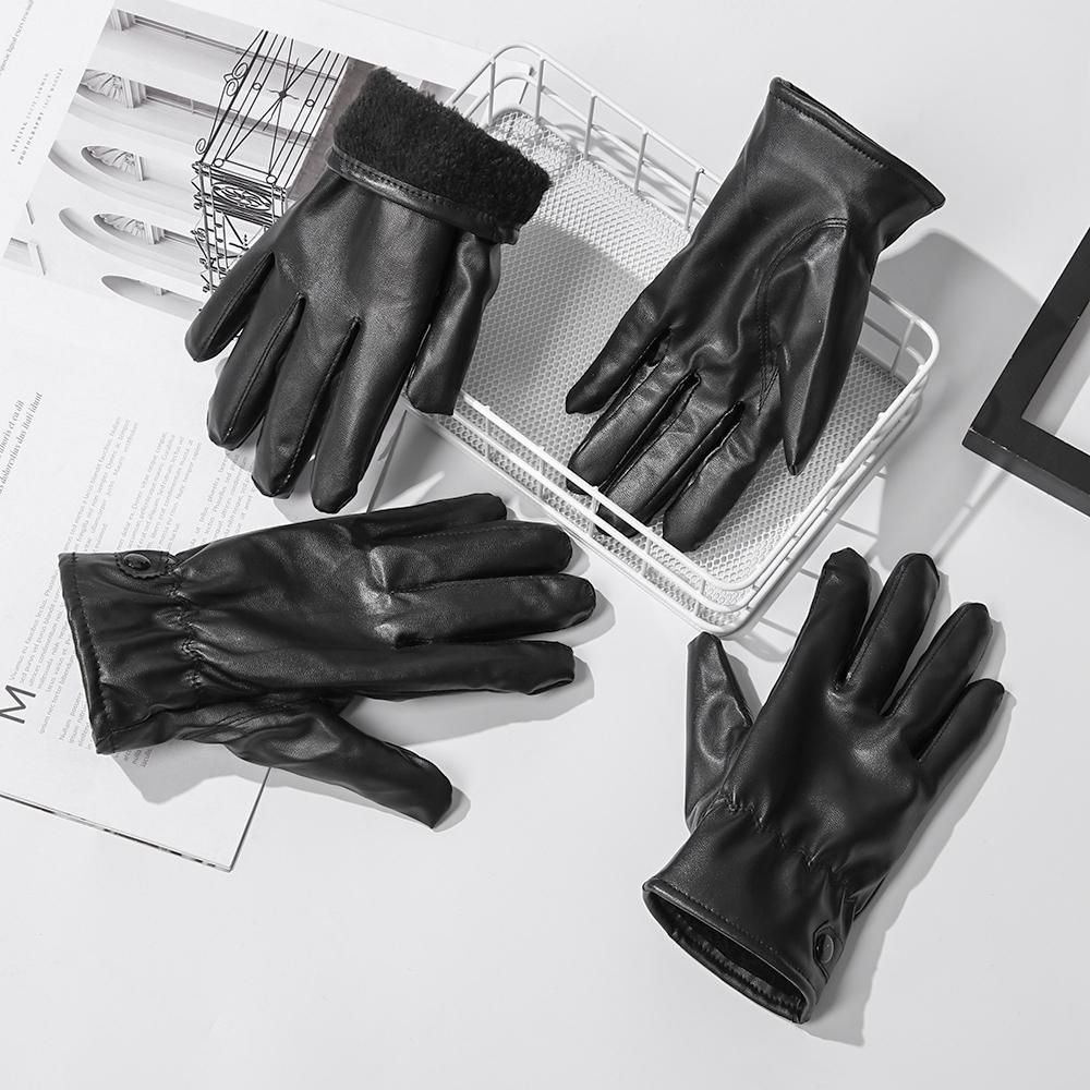 Зимние готические панк термо перчатки теплые черные перчатки для сенсорного экрана противоскользящие варежки ветрозащитные перчатки