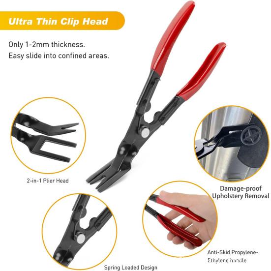 Car Clip Removal Tool Set Fastener Remover Pliers with Storage Bag Panel Trim Rivet Removal Tool Auto Retainer Clip Remover