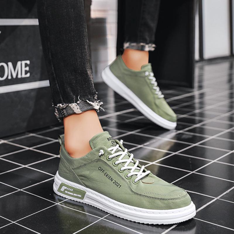 Мужские вулканизированные туфли на плоской подошве, нескользящие, износостойкие, дышащие, модные, парусиновые, повседневные туфли, брендовая обувь для мужчин