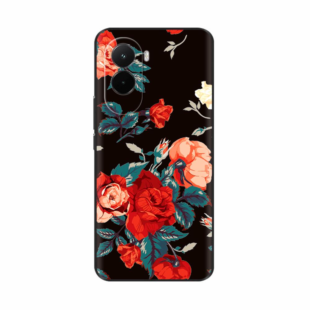 Чехол для телефона Xiaomi Poco M7 4G, мягкий силиконовый ТПУ задняя крышка для Poco M7 Pro 5G, ультратонкие чехлы с рисунком Цветок Череп