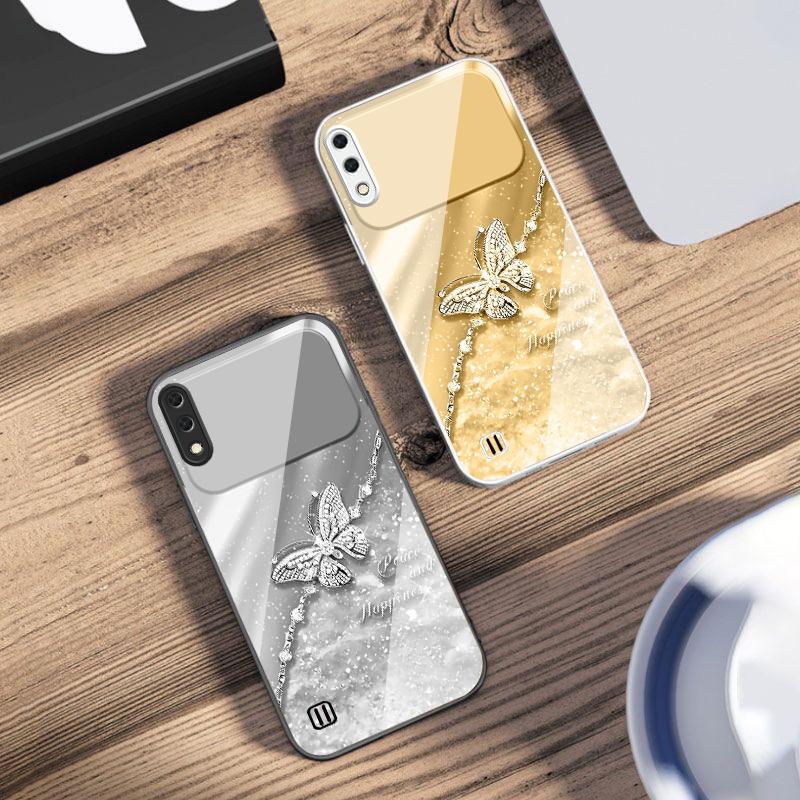 Элегантная синяя бабочка Для Samsung M02 12 Note 8 9 10 20 A 01 A02 A03 Core 04 05 06 10 12 13 14 15 A16 стекло Ультра чехол для телефона