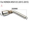 For HONDA MSX125 MSX125SF 2012-2020 Upgrade Motorcycle Exhaust Systems Header Front Link Tube Connect Middle Pipe