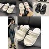 Stylish Women's Thick Sole Slippers Summer Casual One Strap Beach Sandals Available In Black And White