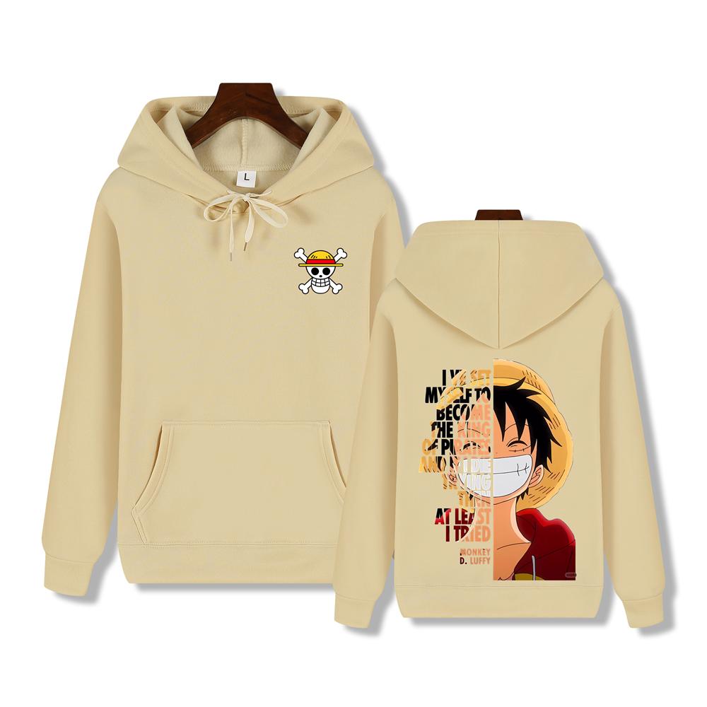 Мужское худи One Piece высокого качества, худи с принтом капитана Луффи, осенне-зимнее, толстое, теплое, базовый простой топ