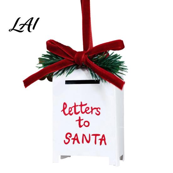 Mailbox Hanging Decorations Christmas Metal Decoration Openable Door Ornament for Xmas Seasonal Ornaments Tree Letter to Santa Pendant Festive Party