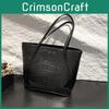 Chic Black Pu Crocodile Textured Tote Handbag For Women Ideal For Urban Minimalist Style