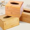 F26C Rectangle Bamboo Tissue Holder Lightweight Napkin Dispenser Easy Cleaning Utility Paper Organizer Dustproof for Tabletop