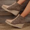 Fashion 2024 High Quality Shoes for Women  Back Zip Women's Boots Fashion Leopard Print Modern Boots Women Sexy Pointed Toe Naked Boots