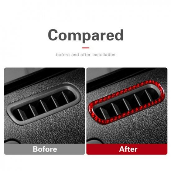 For Ford Mustang Red Carbon Fiber Car Door Air Vent Outlet Cover Trim 2009-2013