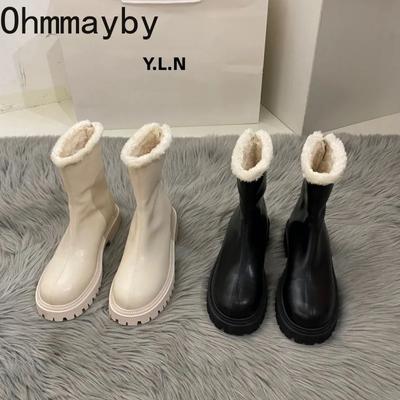 Модные зимние короткие плюшевые короткие ботинки женские туфли удобные ботильоны на низком каблуке женские элегантные теплые ботинки Morder