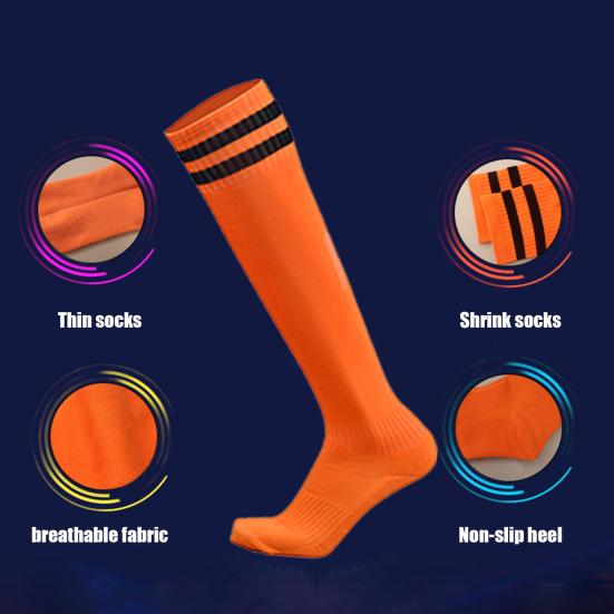 1 пара гетр до колена в полоску для футбола, противоскользящие, влагоотводящие, эластичные, детские, юношеские
