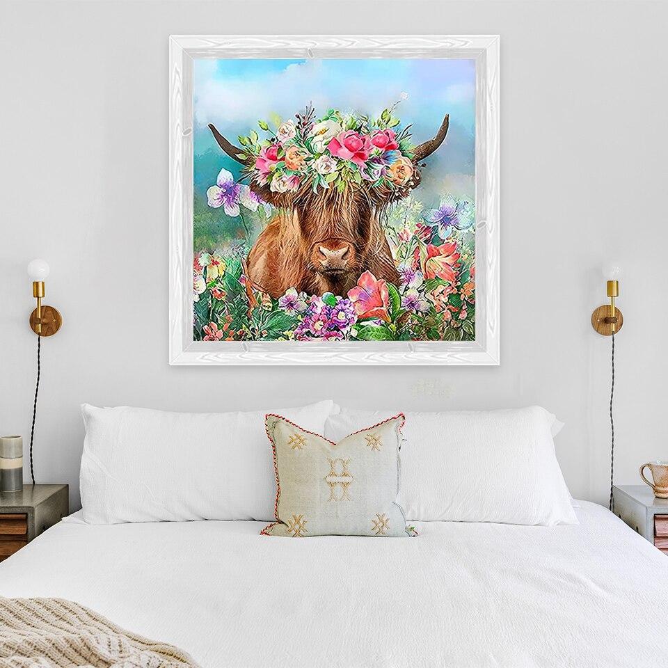 Новый 5D DIY алмазная живопись крупный рогатый скот Алмазная вышивка животные вышивка крестиком полная круглая дрель ремесла ручной домашний декор подарок