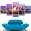 5pcs Sydney Opera House Wall Art Canvas Print Modular Canvas Painting Bedroom Decor Poster Aesthetic Room Decor No Frame