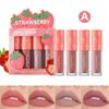 Набор матовых помад Velvet Matte Mist Lip Glaze, невыцветающий, антипригарный, фруктовый блеск для губ, набор из 4 шт., мини-дорожный набор