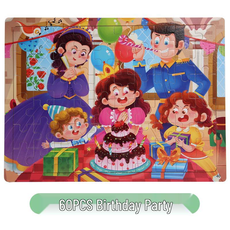 60-Piece Children's Cartoon Wooden Jigsaw Puzzle for Early Education