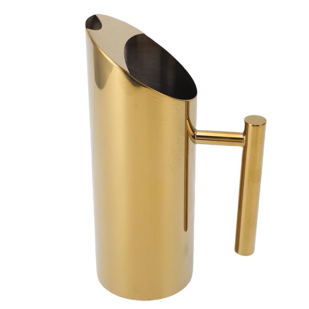 Spill Proof Spout Metal Beverage Pitcher 1 Liter Capacity 1L Metal Pitcher For Bar