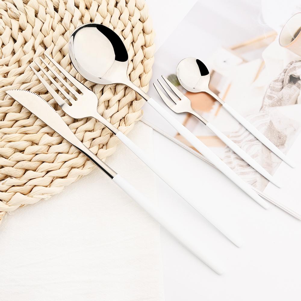 5 шт., черный набор столовых приборов, нож, вилка для торта, кофейная ложка, столовая посуда, столовые приборы из нержавеющей стали, столовые приборы в западном стиле, кухонное серебро