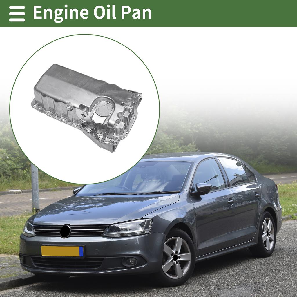 UXCELL No.038103601MA Engine Oil Pan Oil Pan Sump Transmission Oil Pan for Volkswagen Jetta 2000-2001 Aluminum Silver Tone