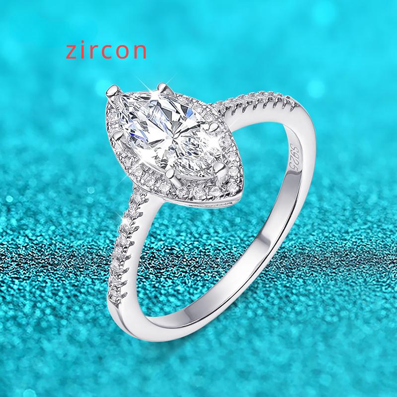 Сертифицированные кольца с муассанитом 1 карат огранки «маркиз» для женщин, обручальное кольцо с имитацией бриллианта, ювелирное изделие из стерлингового серебра S925 GRA