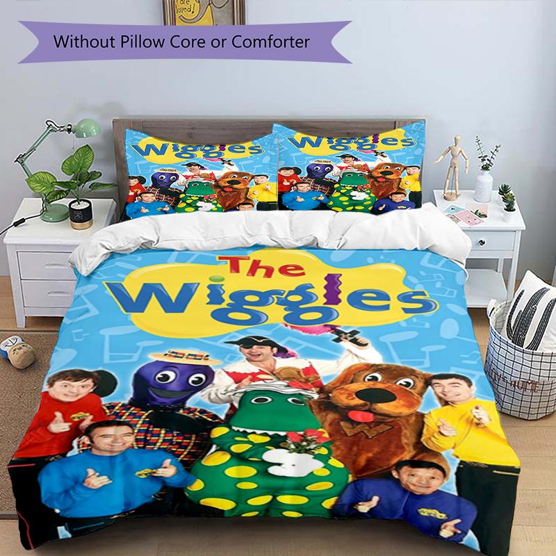 3pcs The Wiggles1 Design Cover Set - HD Printed Bedding with 1 Cover and 2 Pillowcases - Perfect for Home and Dorm Decor