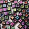 80pcs 6mm Acrylic Square Colorful Mixed Russian Alphabet Beads For Jewelry Making DIY Keychain Bracelet Necklace Charms Accessories
