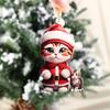 2D Christmas Cat Ornaments Decorative Cartoon Cartoon Cat Car Pendant Acrylic Hanging Cat Hanging Decoration Xmas