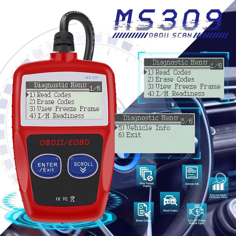 Сканер OBD 2, универсальная версия, очистка кодов неисправностей, многофункциональный цифровой дисплей, 16-контактный автомобильный диагностический инструмент, считыватель кодов OBD2