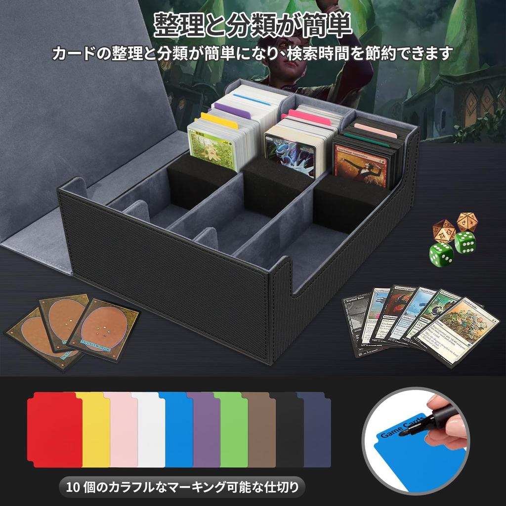 Чехол для карт HIMOMO вмещает 1800 карт, большой вместительный чехол для карточек из искусственной кожи, вертикальный чехол для карточек, в комплект входят 3 губки с 10 разделителями, чехол для карточек