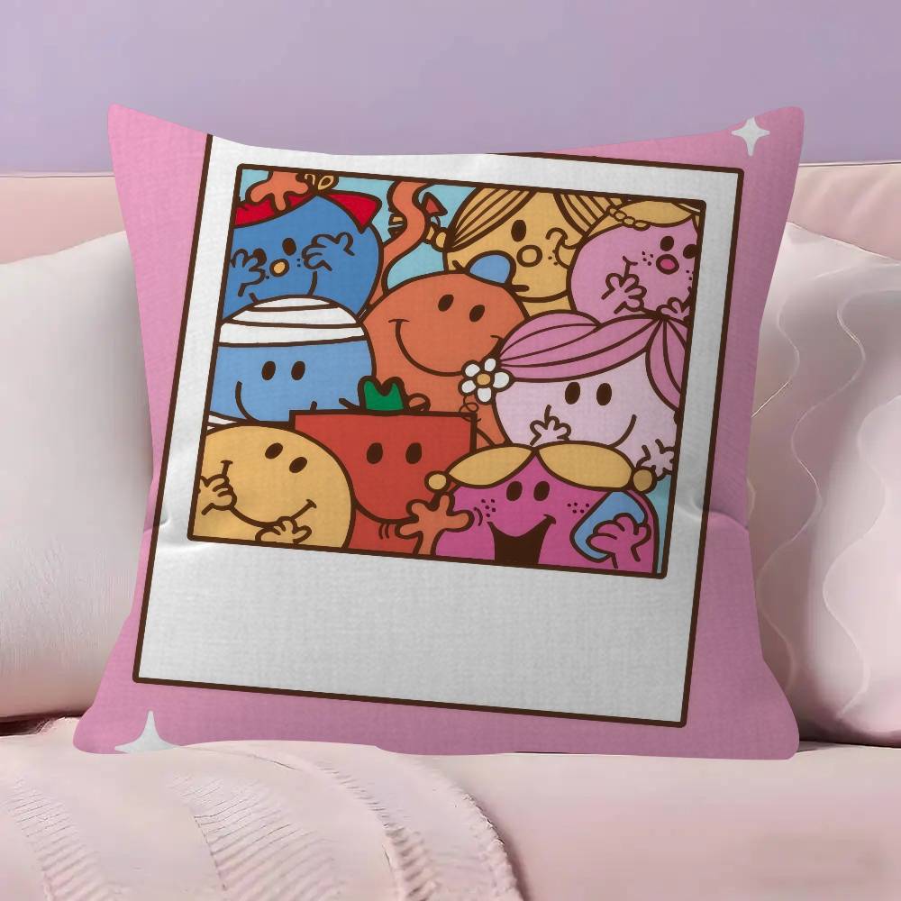 MrMen And LLittle MMiss Cushion Cushion Cover Pillowcase Upholstery Sofa Throw Pillow Home Decor Pillowcas