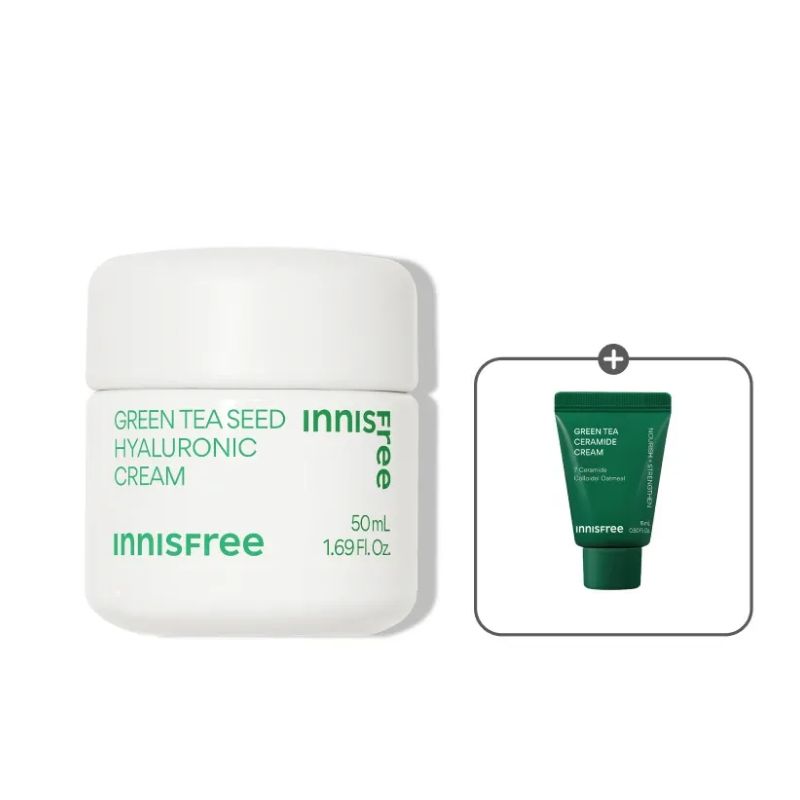 Innisfree Увлажняющий крем с гиалуроновой кислотой и зеленым чаем, успокаивающий, нелипкий, 50 мл