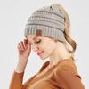 Cable Knit Winter Hats Women‘s Ponytail Messy Bun Beanie Portable Beanie Hat  for Girls
