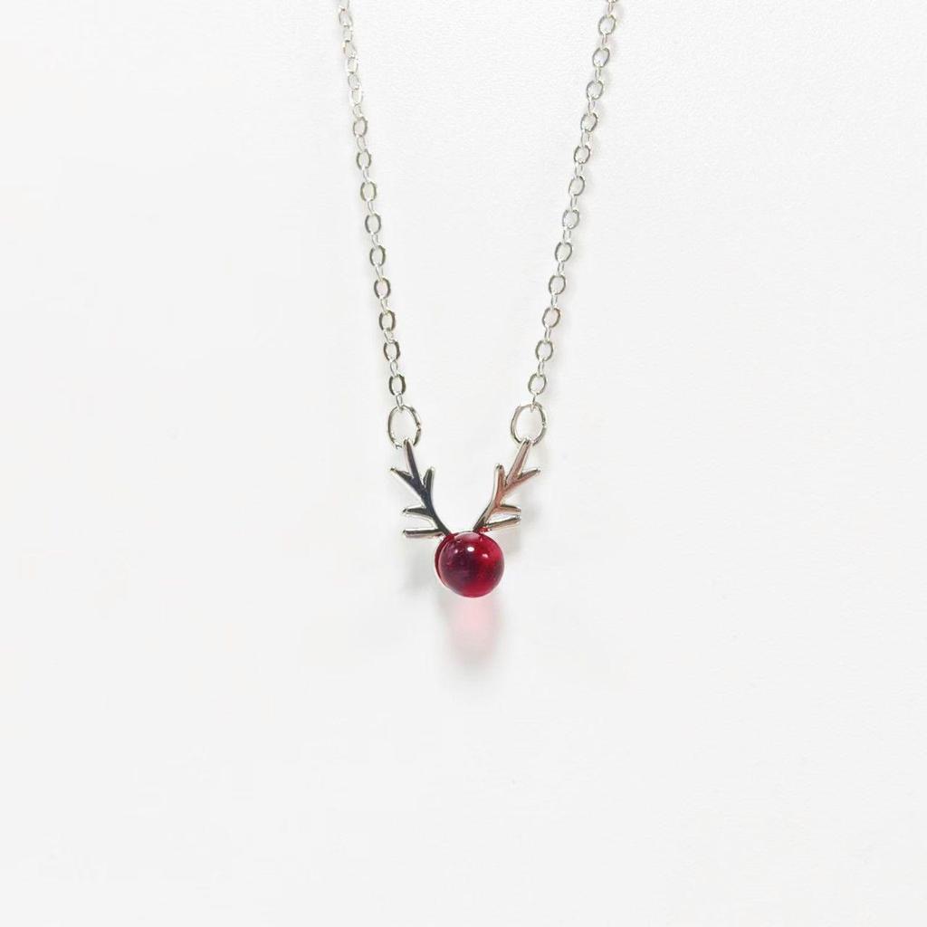 Милое ожерелье с рогами оленя в корейском стиле для женщин - Универсальная ключичная цепочка в стиле мори