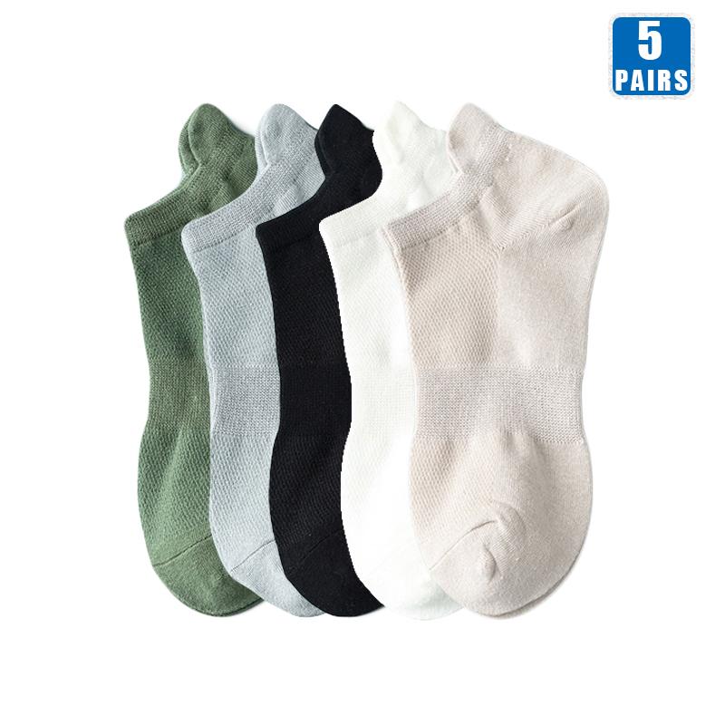 5 пар носков для женщин, хлопковые, короткие, до щиколотки, низкие, дышащие, летние, компрессионные, повседневные, высококачественные, модные женские носки