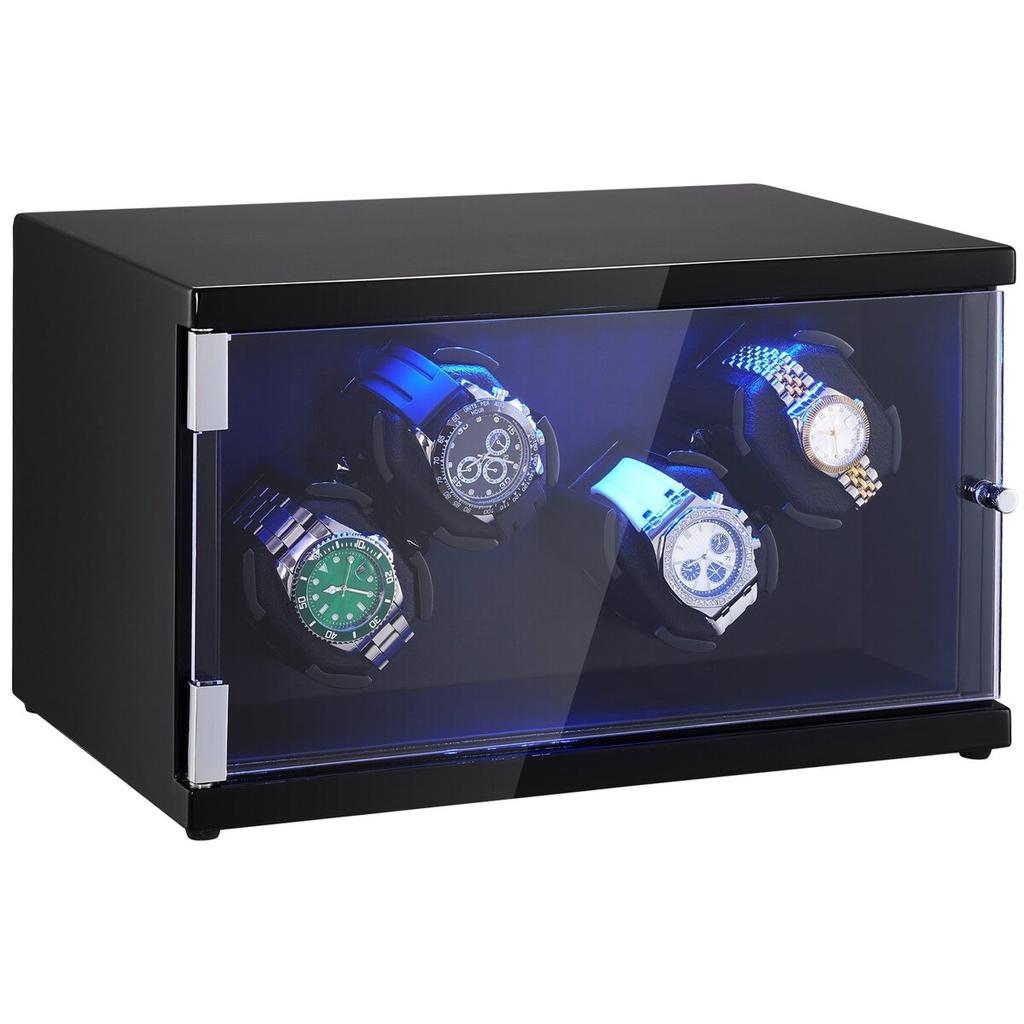 Watch Winder for 4 Automatic Watches with 2 Quiet Japanese Mabuchi Motors