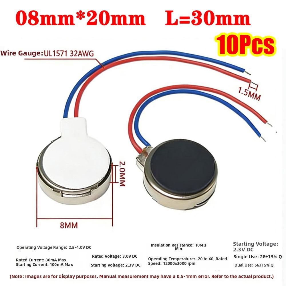 10Pcs DC 3V 3-5V Micro Vibration Motor 1027 1030 1034 1234 Coin Button Motor  for Electronic Toy DIY