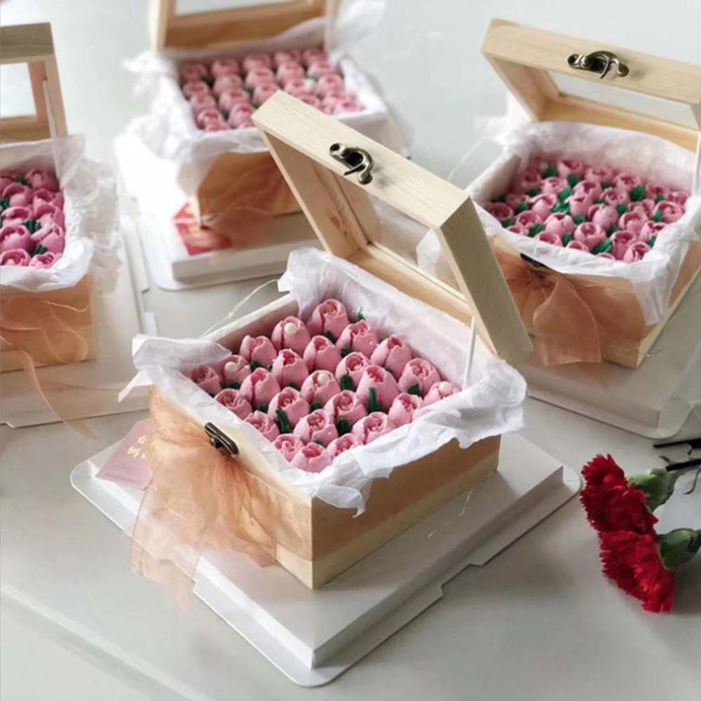 High-Visibility Wooden Storage Box Rectangular Candy Display Box Desktop Organizer Family