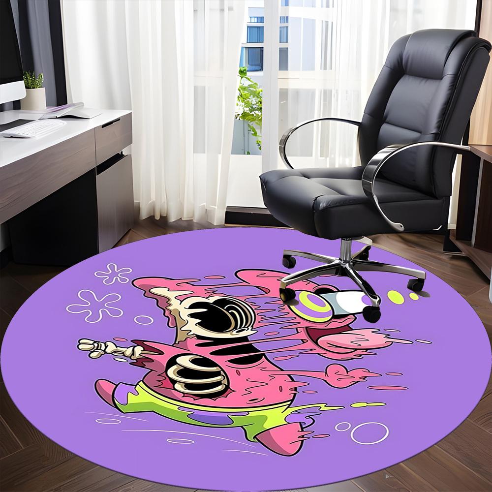 1pcPatrick Star Office Round Area Rug, Indoor Mat Suitable For Office, Bedroom Living Room Home Decor, Room Deco, Offic a0928117
