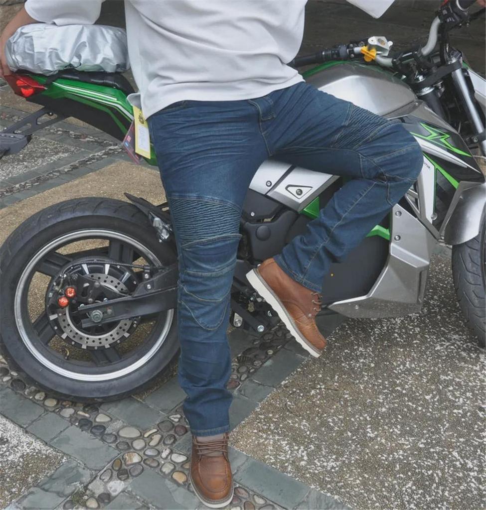 Unisex Motorcycle Racing Denim Pants with Protective Gear