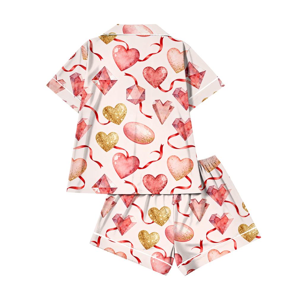 Женская повседневная модная футболка с короткими рукавами с рождественским принтом и шорты для дома на пуговицах