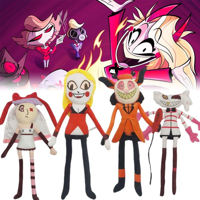 Плюшевая кукла Аластор из Отеля Хазбин из ультрамягкого короткого меха 45 см белая