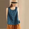 Summer Retro Ladies Cotton and Linen Sleeveless Cotton and Linen Vest Loose Sling All-match Slimming Bottoming Outer Clothes