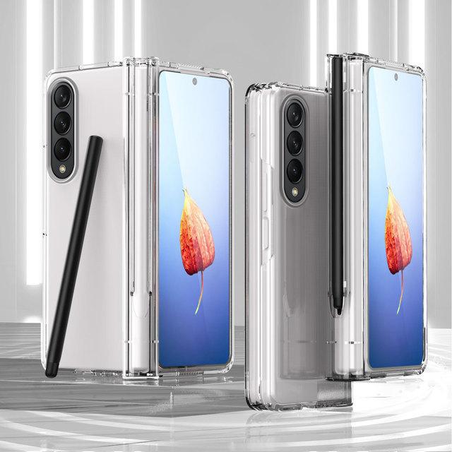 Full Body Glass Film Phone Case For Samsung Galaxy Z Fold4 5g Fold 4 Fold3 Fold2 Fold 3 2 Zfold4 S Pen Holder Folding Cover
