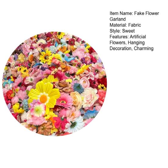 Artificial Flower Garland Faux Wildflower Hanging Decoration Fake Floral Vines Curtain for Spring Summer Home Garden Wedding Party Arch Wall Decor